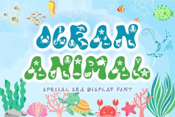 Discover the Ocean Animal Display Font for Creative Projects