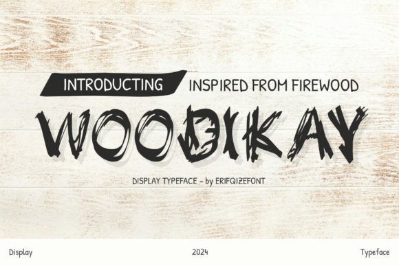 Woodikay: A Bold Display Font with Fiery Character